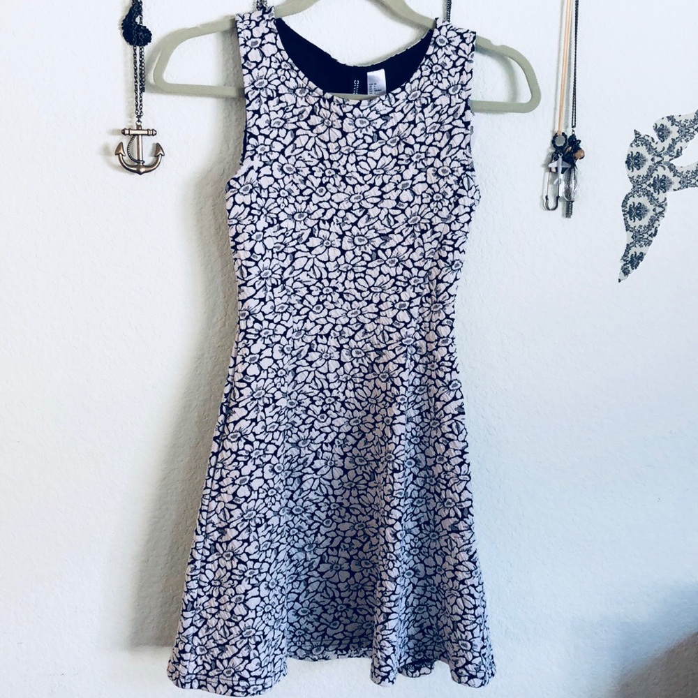 Black and White Flower Dress